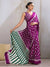 Amethyst Wine Ajrakh Printed Satin Crepe Silk Saree
