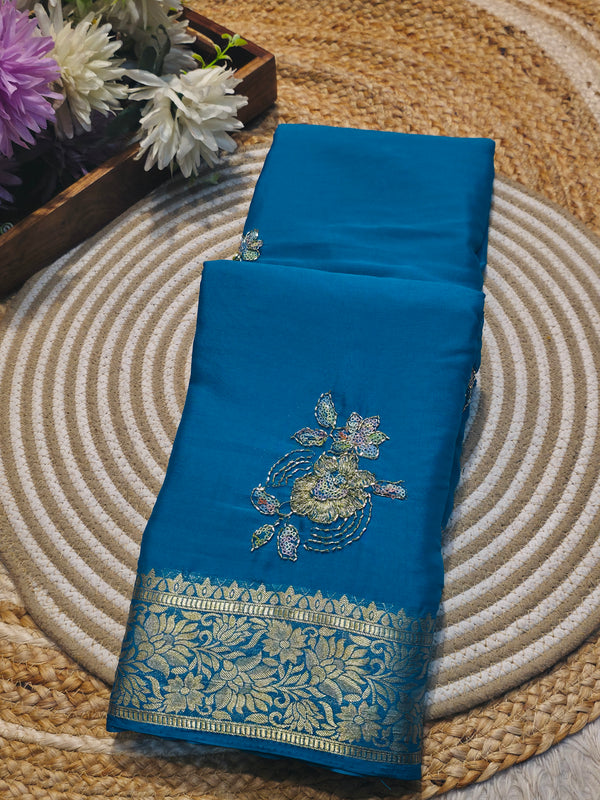 Premium Plain Chiffon Saree with Elegant Fall & Soft Finish