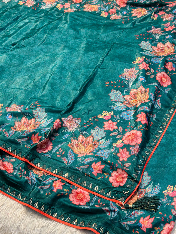 Elegant Crab Silk Saree with Rich Texture Finish