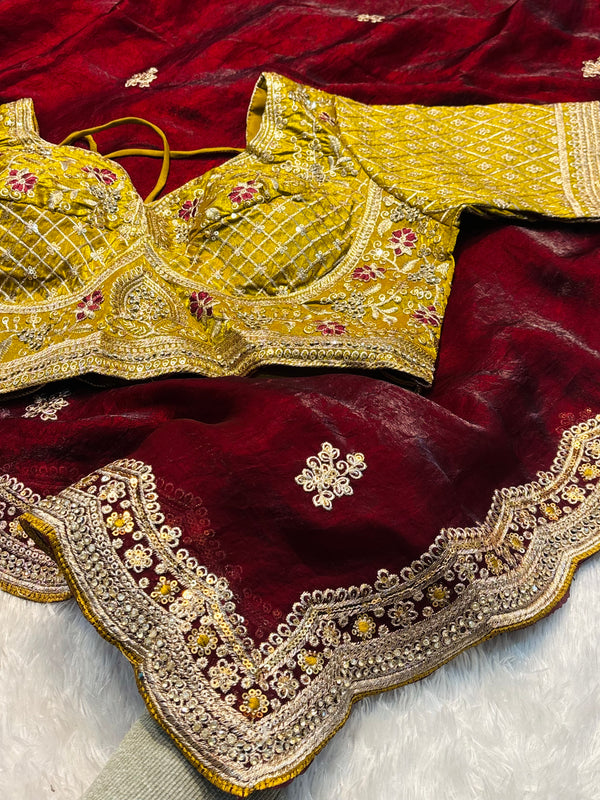 Designer Saree with Ready-Made Blouse – Party Wear Elegant Saree Collection