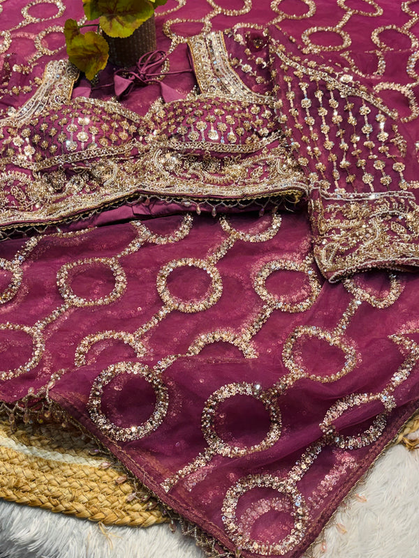 Elegant Net Saree with Ready-Made Blouse – Party Wear Glam Look