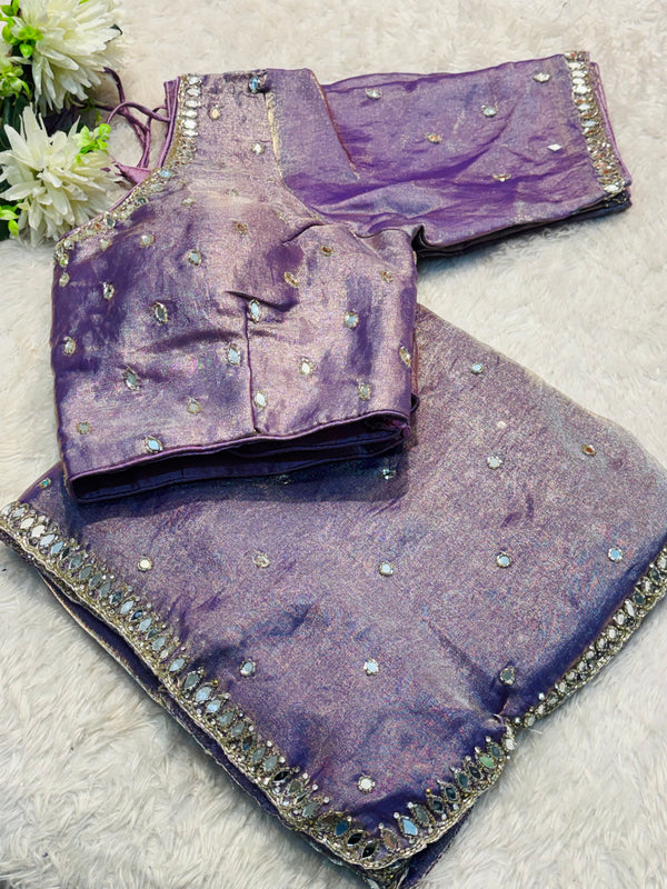 Frendy Silk Saree with Ready-Made Blouse – Elegant Party Wear Collection