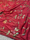 Semi Chiffon Brush Paint Saree with Unstitched Blouse Piece
