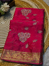Premium Chinon Saree with Elegant Designer Work & Matching Blouse