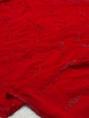 Elegant Red Embroidered Georgette Saree With Matching Blouse Piece
