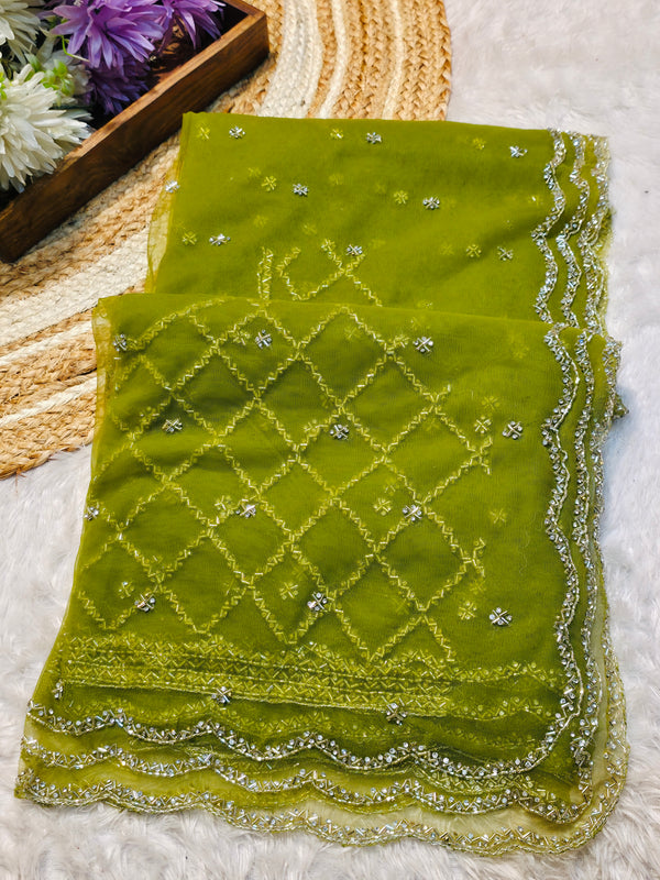 Premium Soft Net Saree with Heavy Sequence Work & Designer Blouse