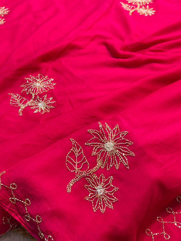 PremiumChiffon Saree with Elegant Fall & Soft Finish