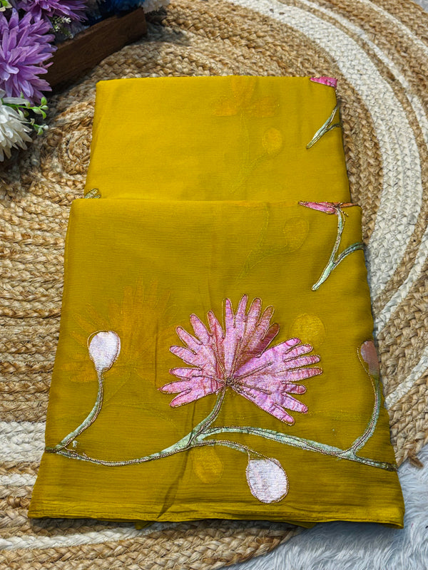 Semi Chiffon Saree with Elegant Flow & Lightweight Comfort
