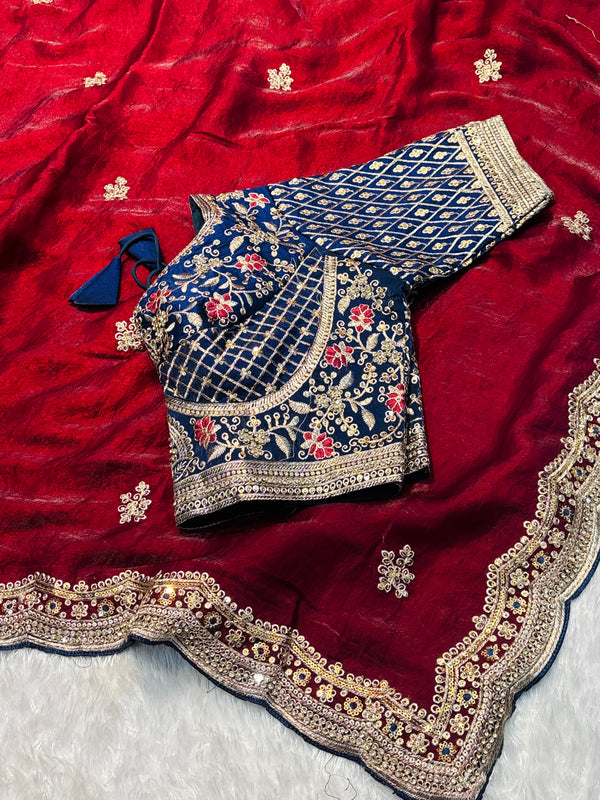 Designer Saree with Ready-Made Blouse – Party Wear Elegant Saree Collection