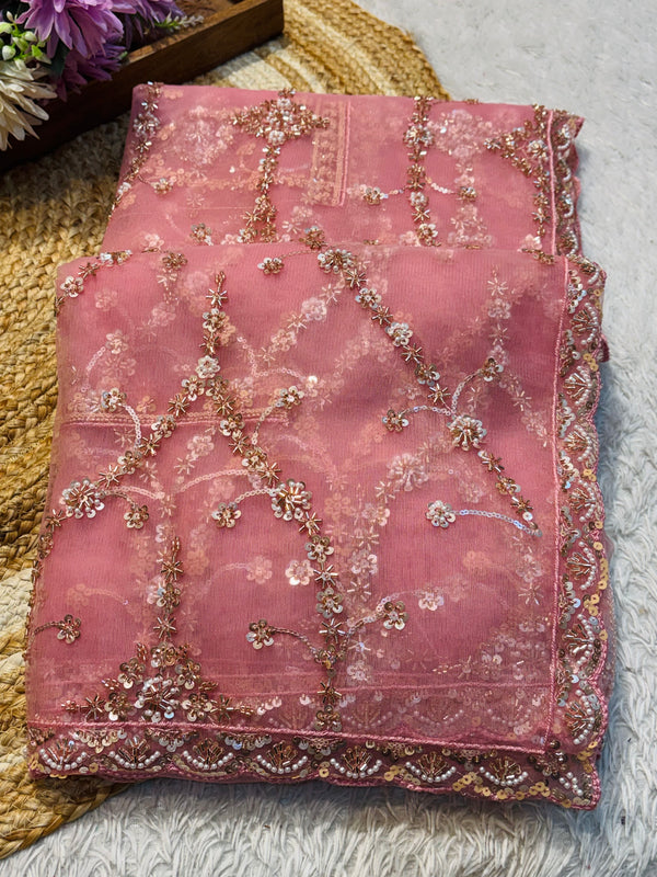 Elegant Net Saree with Fine Detailing