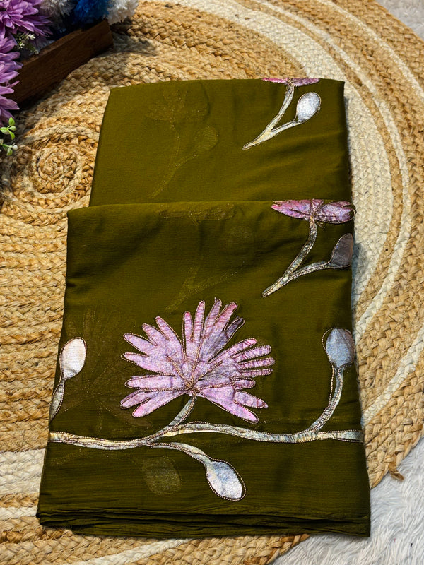 Semi Chiffon Saree with Elegant Flow & Lightweight Comfort