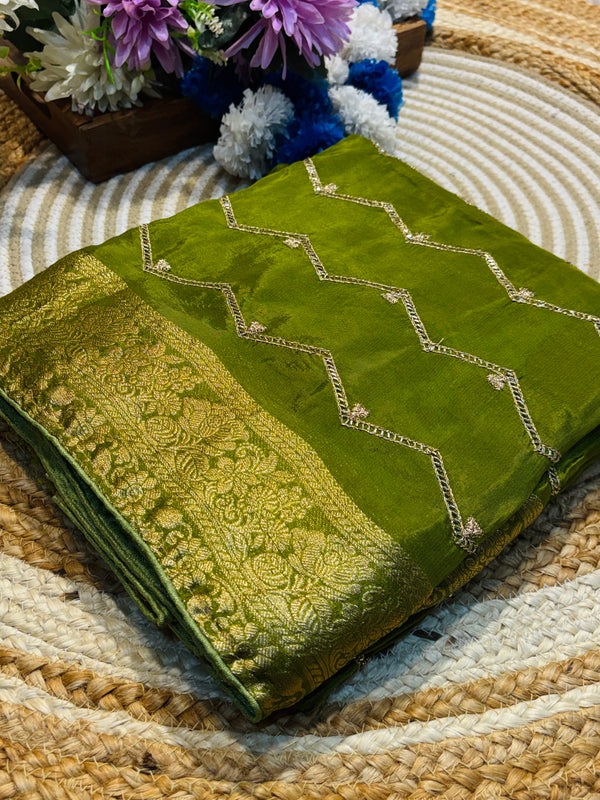 Elegant H.O Silk Saree with Rich Pallu & Designer Blouse