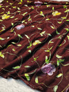 Semi Chiffon Brush Paint Saree with Unstitched Blouse Piece