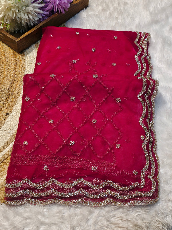Premium Soft Net Saree with Heavy Sequence Work & Designer Blouse