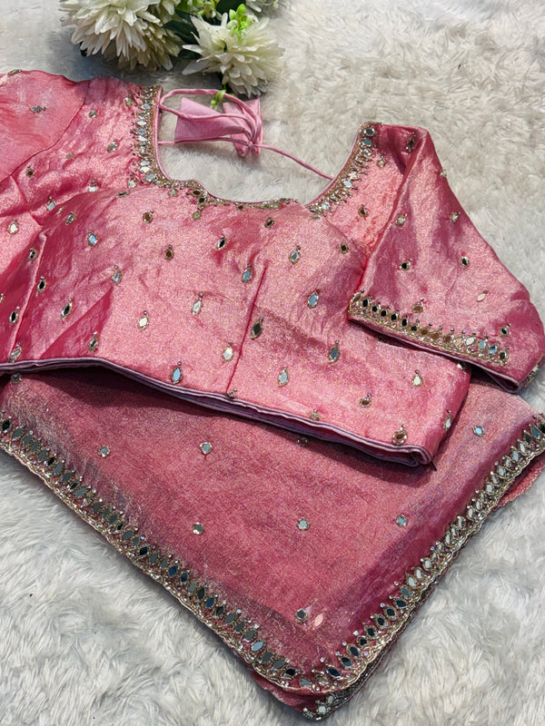 Frendy Silk Saree with Ready-Made Blouse – Elegant Party Wear Collection