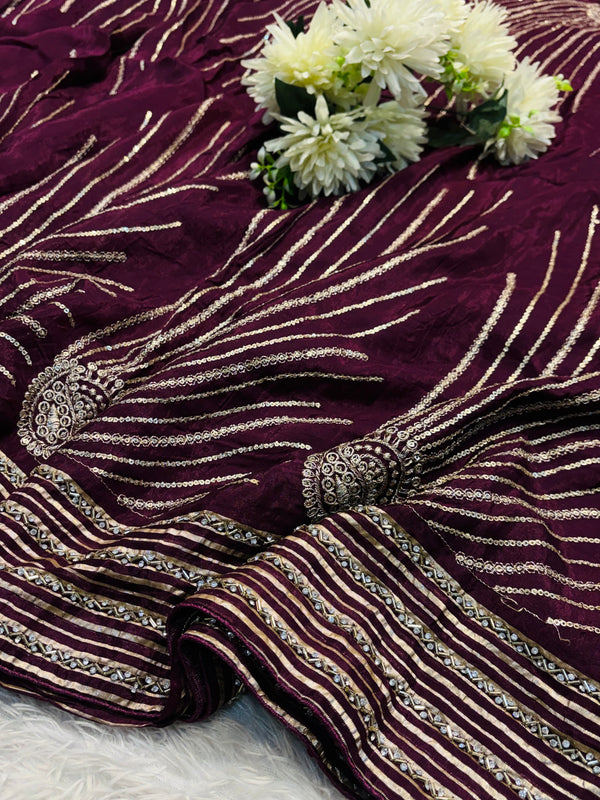 Elegant H.O Silk Saree – Luxury Festive Designer Wear