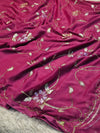 Semi Chiffon Brush Paint Saree with Unstitched Blouse Piece