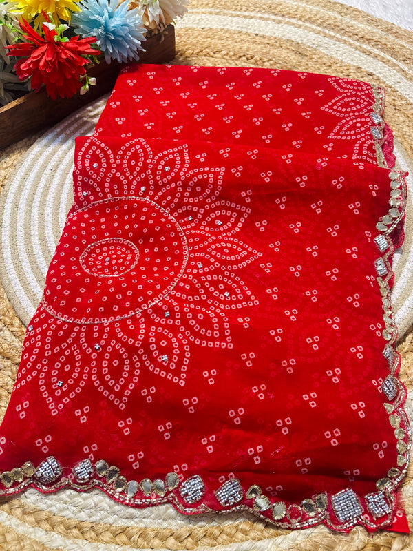 Elegant Georgette Chiffon Saree