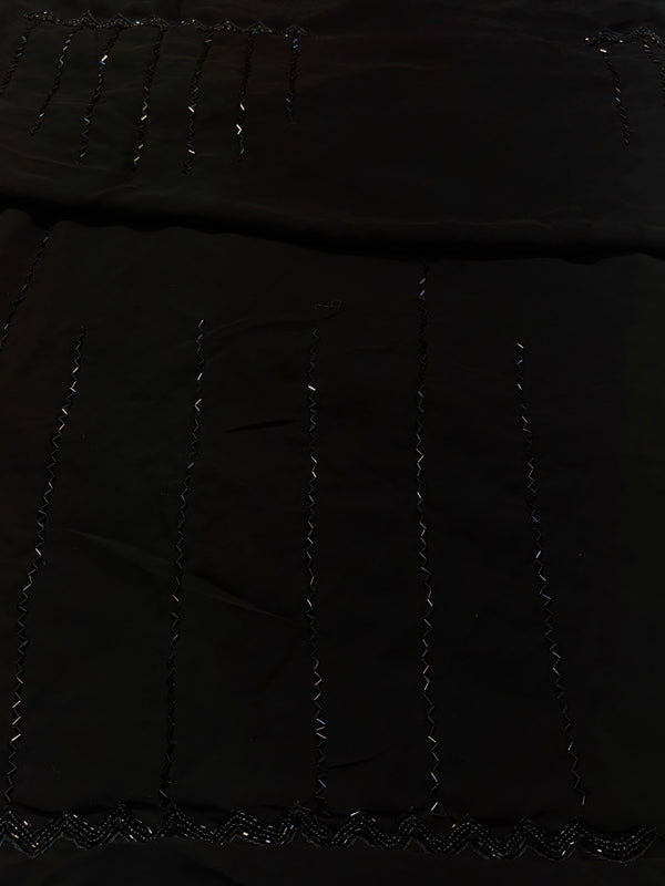 Elegant Black Georgette Saree with Stylish Blouse – Party Wear Designer Saree
