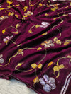 Semi Chiffon Brush Paint Saree with Unstitched Blouse Piece