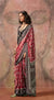 Anemones Maroon Ajrakh Printed Satin Georgette Saree