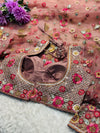 Elegant Designer Net Saree with Ready-Made Blouse – Party Wear Glam Look