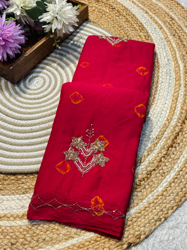 Elegant Chiffon Saree with Lightweight Flowy Fabric & Blouse