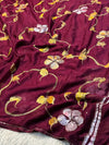 Semi Chiffon Brush Paint Saree with Unstitched Blouse Piece