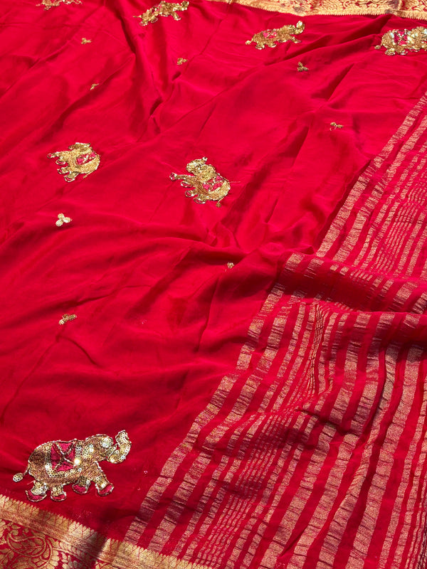 Elegant Chiffon Saree with Designer Work – Lightweight & Party Wear Collection