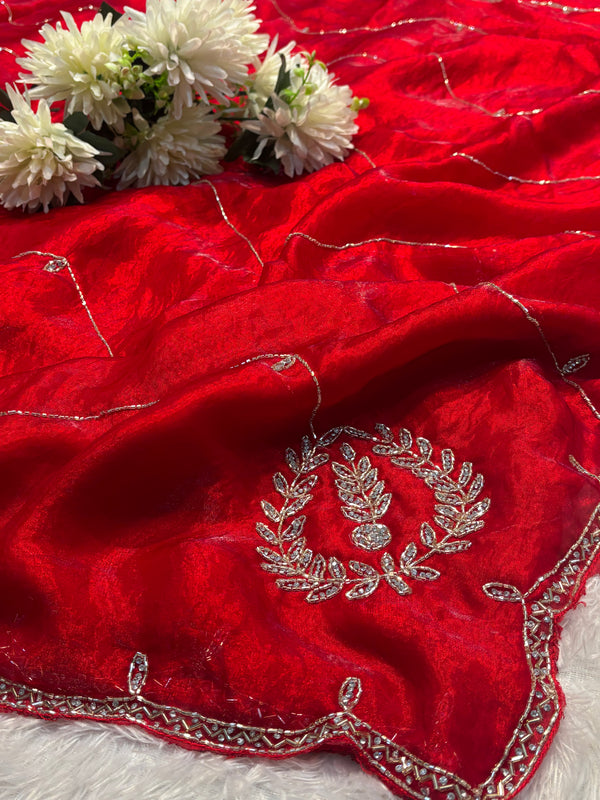 Frendy Silk Saree with Elegant Embroidery Work – Party Wear Designer Saree