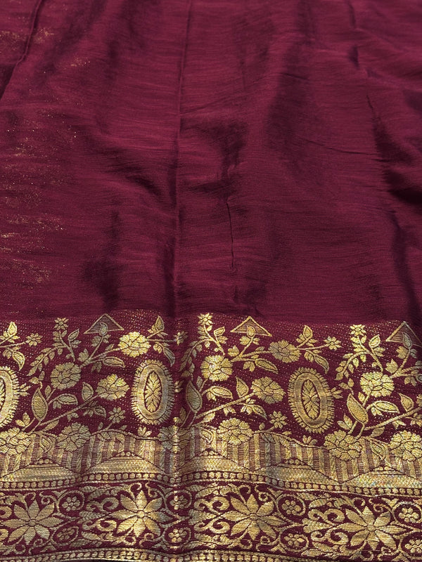 Traditional Woven Border Soft Silk Saree With Blouse Piece