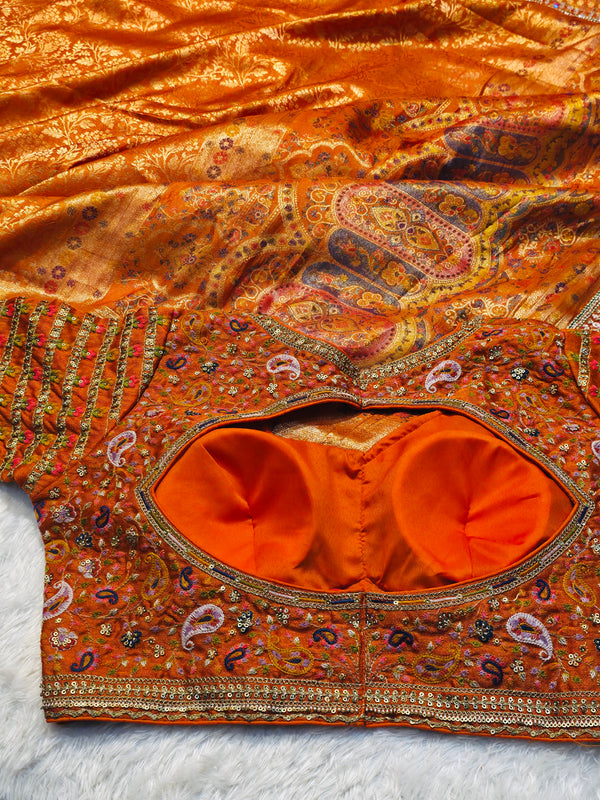 Premium Dola Silk Saree with Ready-Made Blouse & Unstitched Blouse Piece – Wedding & Festive Wear