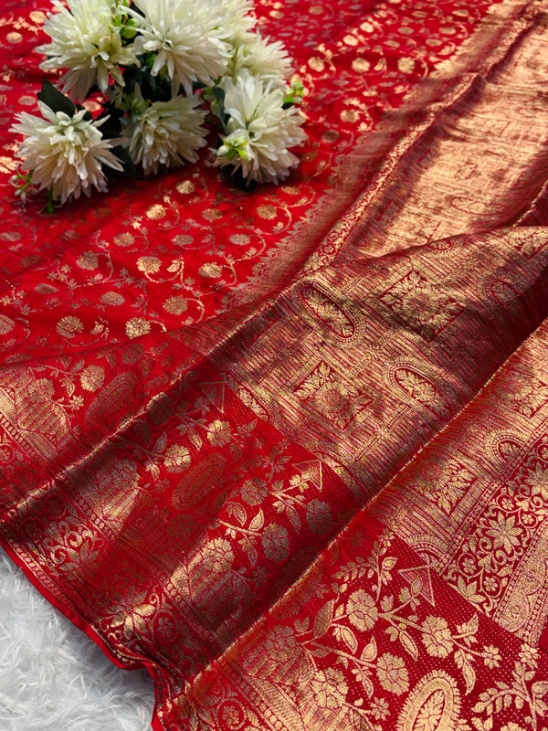 Traditional Woven Border Soft Silk Saree With Blouse Piece