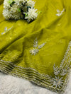 Elegant Designer Net Saree with Heavy Embroidery Blouse