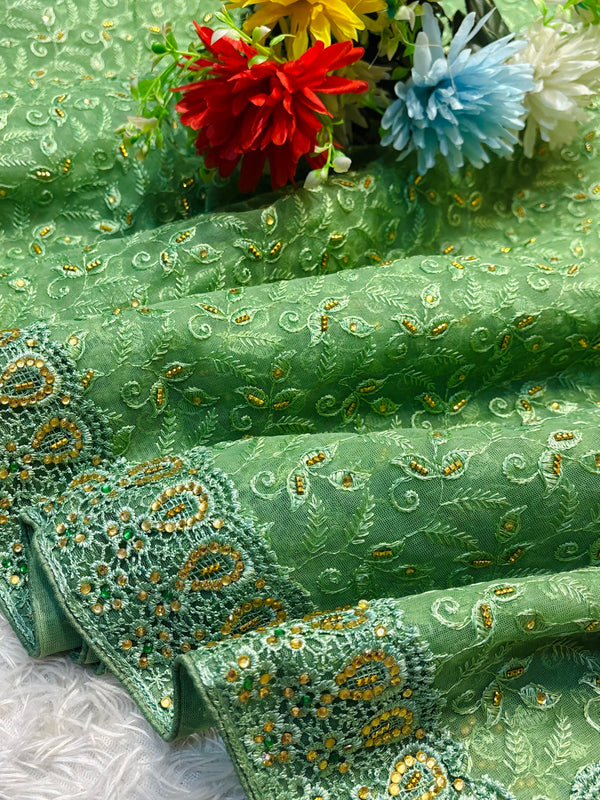 Lightweight Net Saree for Party Wear