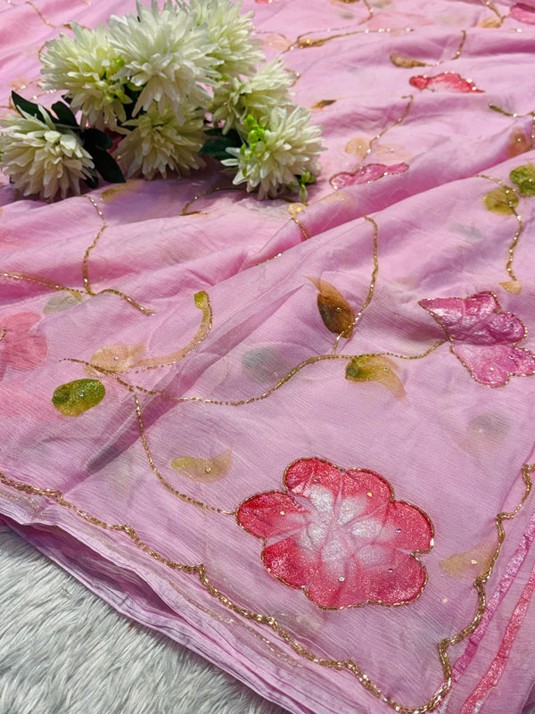 Elegant Chiffon Saree with Stylish Blouse – Lightweight Party Wear Saree