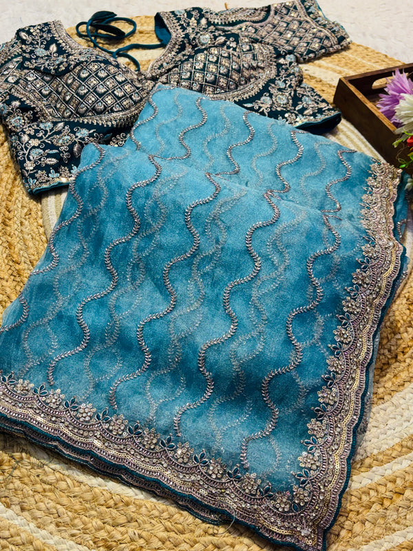 Ready Made Blouse Designer Saree – Effortless Elegance Collection