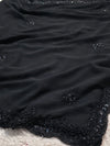 Black Elegant Georgette Saree with Stylish Drape
