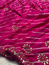 Elegant Chinon Silk Saree with Designer Embroidery Border