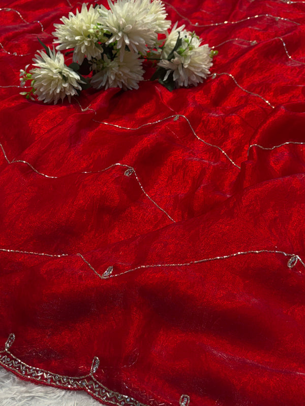 Frendy Silk Saree with Elegant Embroidery Work – Party Wear Designer Saree