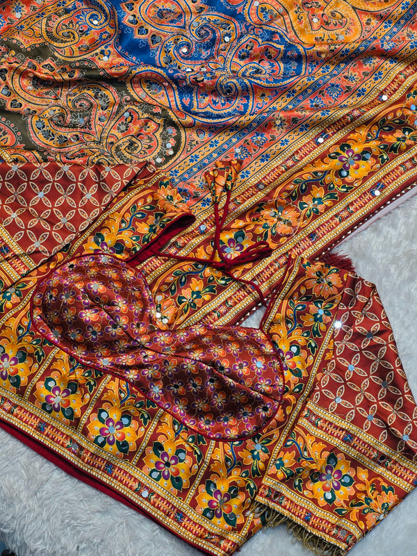 Elegant Crab Silk Saree with Rich Weaving & Premium Finish