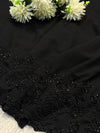 Elegant Black Embroidered Saree with Designer Border