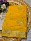 Premium Chinon Saree with Elegant Designer Work & Matching Blouse