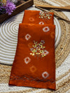 Elegant Bandhej Boota Chiffon Saree