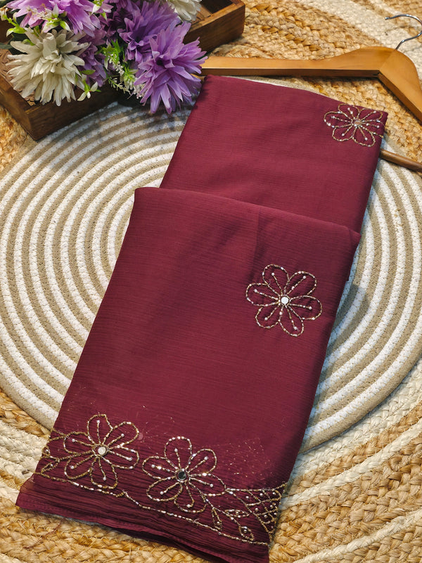 Elegant Chiffon Saree with Soft Flow & Lightweight Comfort