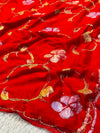 Semi Chiffon Brush Paint Saree with Unstitched Blouse Piece