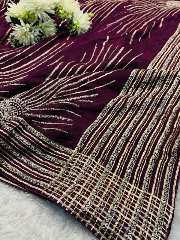 Elegant H.O Silk Saree – Luxury Festive Designer Wear