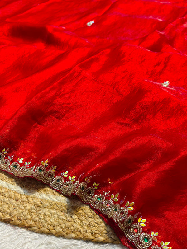 Elegant Frendy Silk Saree with Intricate Handwork