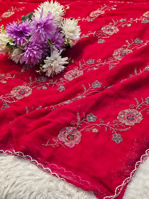 Stylish Semi Chiffon Saree – Comfortable Daily & Party Wear Collection