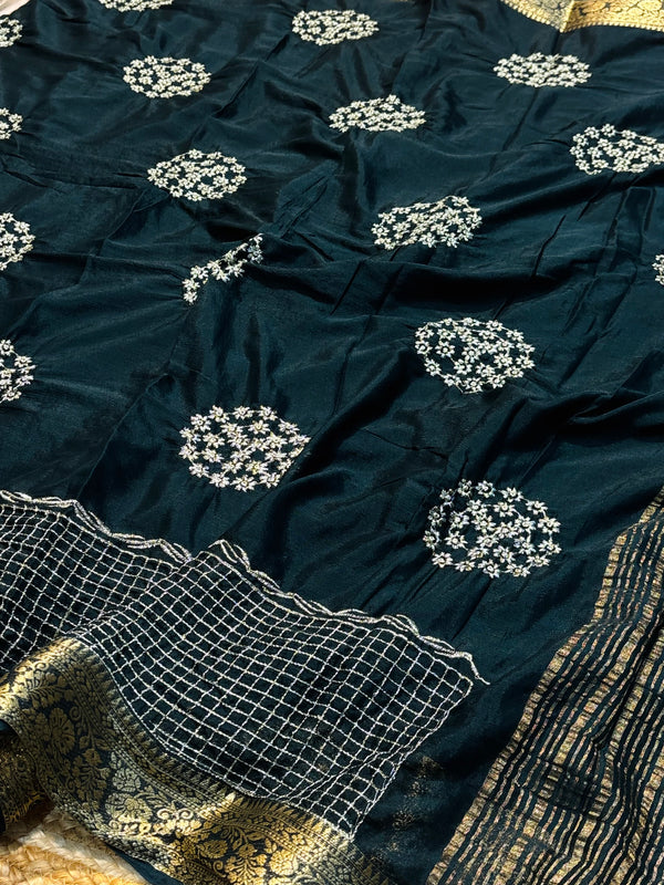 Designer Embroidered Saree with Elegant Border & Rich Pallu